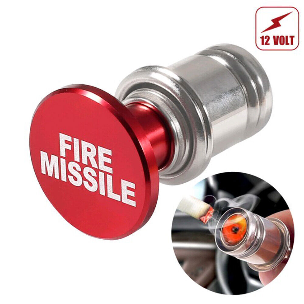 FIRE MISSILE EJECT Car Cigarette Lighter Replace Dustproof Plug Cover Aluminum