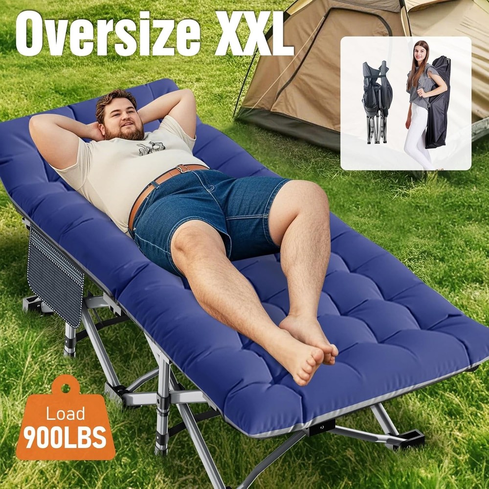 Portable Camp Bed with Padded Sleeping Surface
