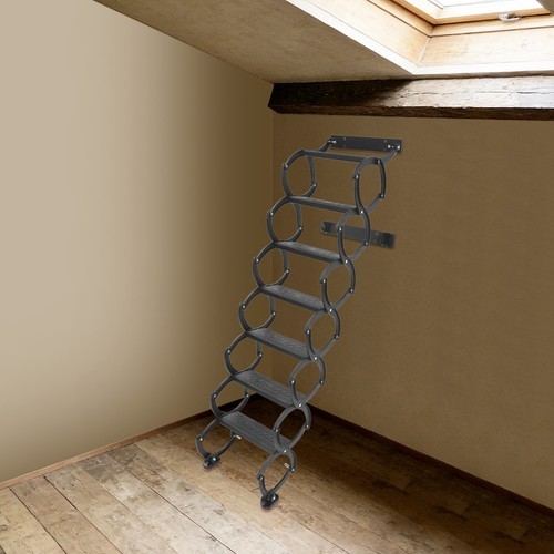 Wall Mounted Folding Ladder Telescoping Step Ladders Retractable Folding Stair