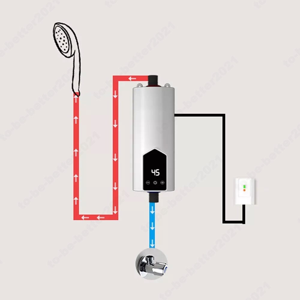 3500W Intelligent Electric Instant Shower Heater Water Kit For Bathroom Kitchen