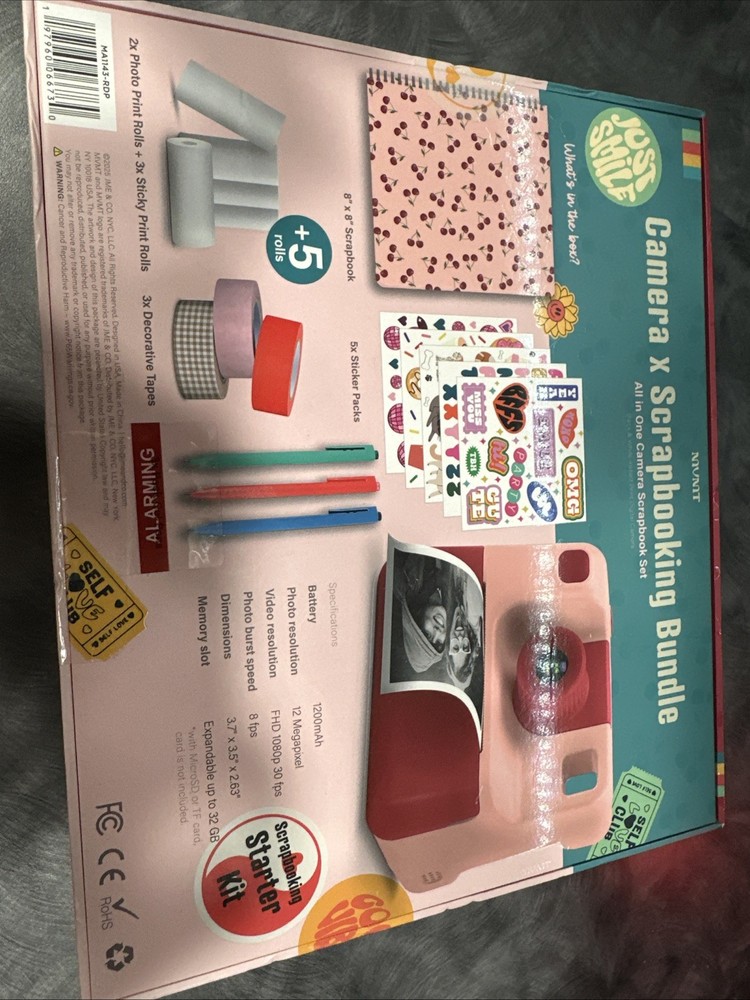 MVMT Camera and Scrapbook Bundle, Cherry, NEW, Scrapbooking Starter Kit