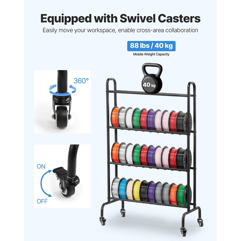 3D Printer Filament Storage Rack 4 Tier Filament Spool Holders Racks