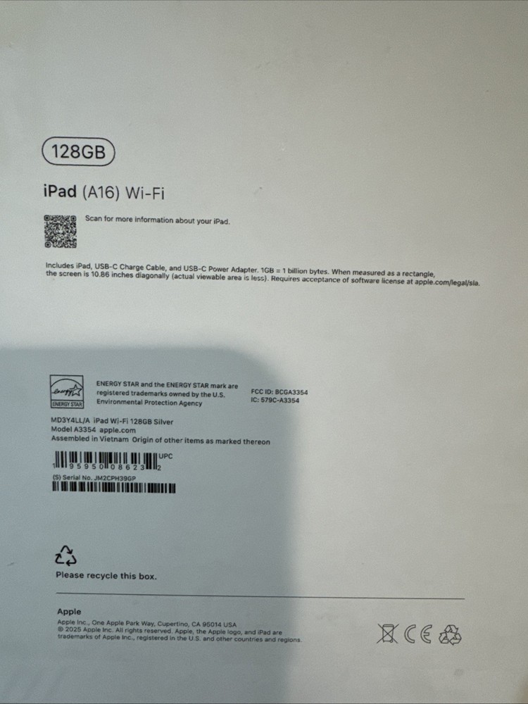 Apple iPad 11 Empty Box A16 WiFi