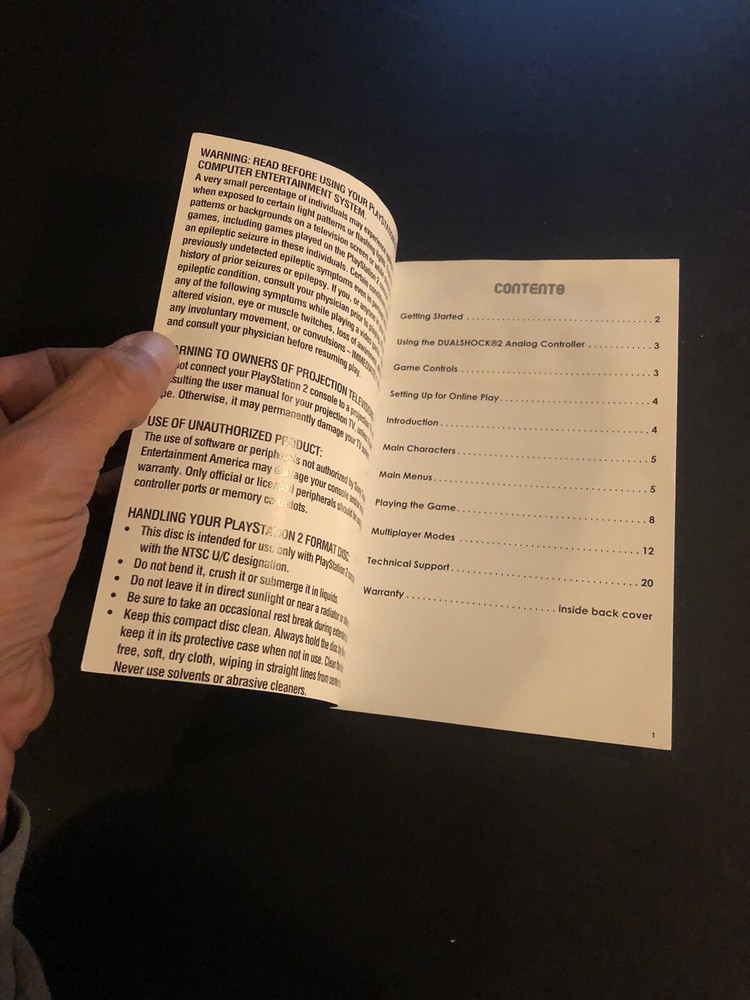 Thirteen ps2 Manual Only