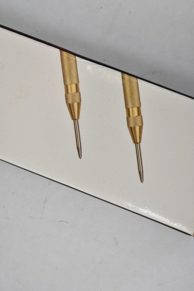 Sandor Automatic Center Punch 5" Brass Spring Loaded Hand Tools 2 Pack Set