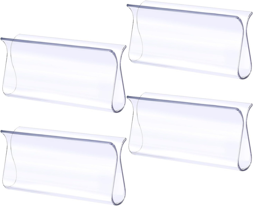4 PCS Clear Plastic Window Shade Pulls, Roller Shades Hem Grip for Windows, Pull