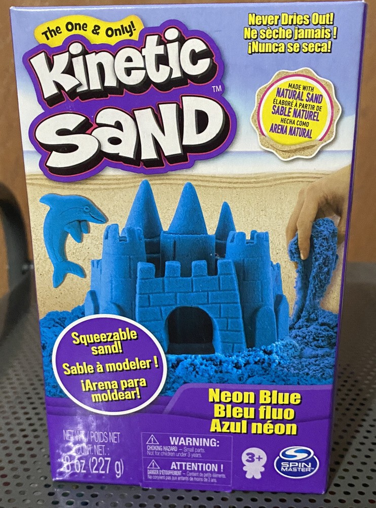 Kinetic Sand Neon Blue 8oz By Spin Master NIB