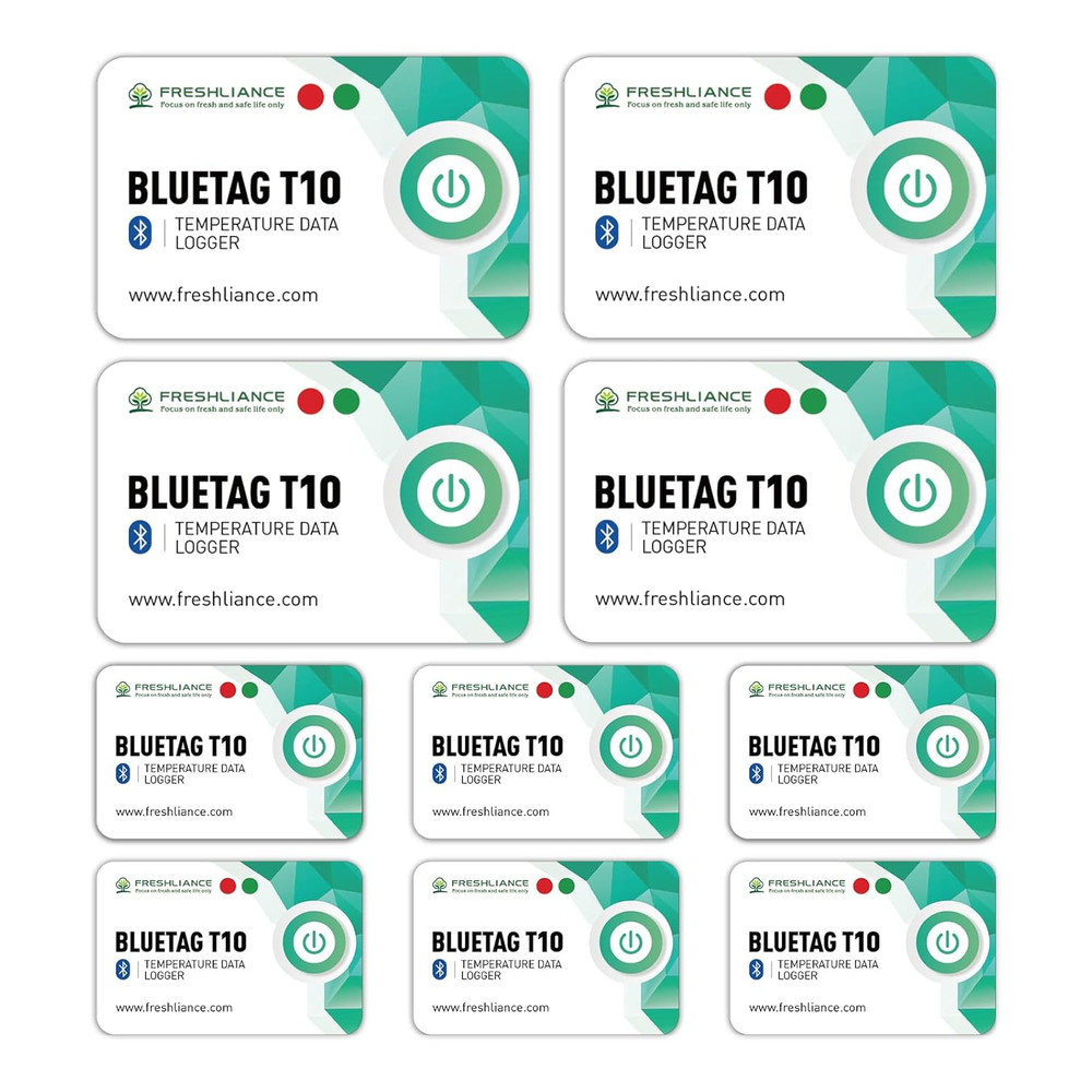 10-Pack Bluetooth Temperature Data Loggers for Refrigerators & Freezers