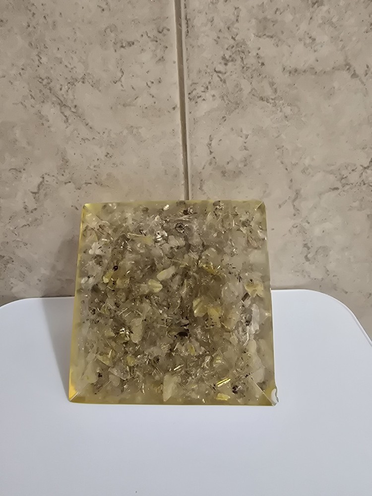 Citrine-infused Orgonite Pyramid
