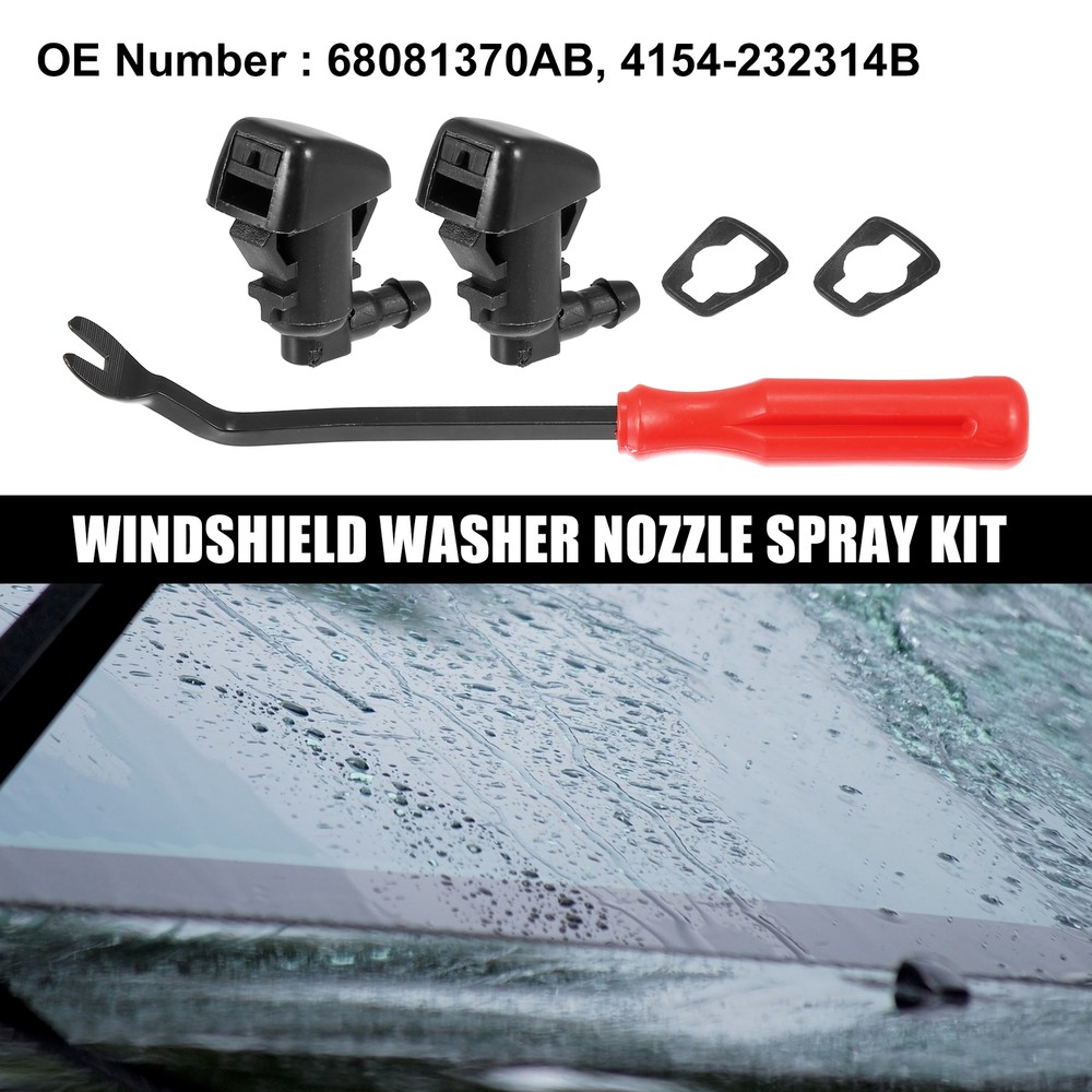 5pcs Front Windshield Washer Nozzle Kit 68081370AB for Dodge Dart 2013-2016