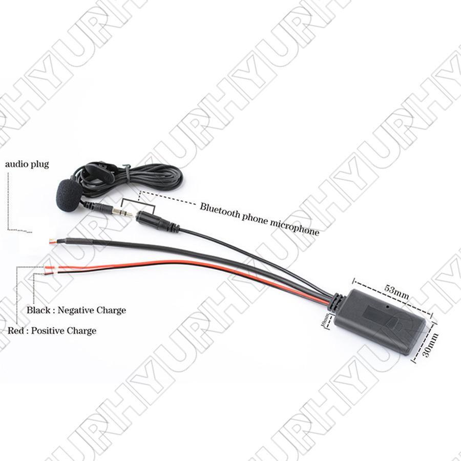 Car Bluetooth AUX Cable Adapter Wireless Handfree Microphone For 13Pin CD Stereo