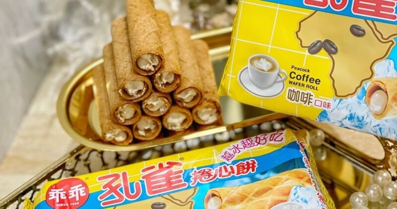 [孔雀] 捲心餅 Peacock Custard / Coffee Wafer Roll 63g x 3 / Pack (Select)