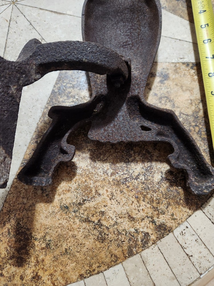 Antique Cast Iron Owl Andirons
