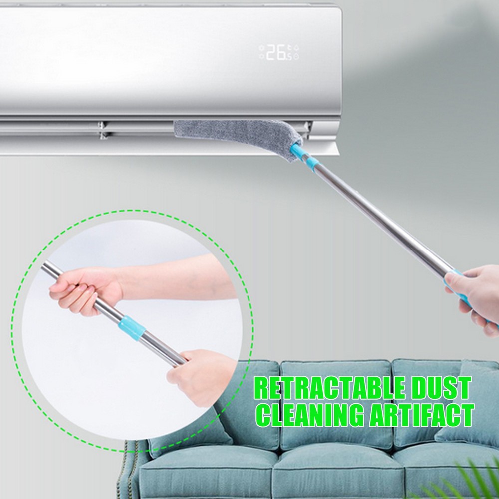Flat Duster Retractable Long Handle Microfiber Duster Under Appliance