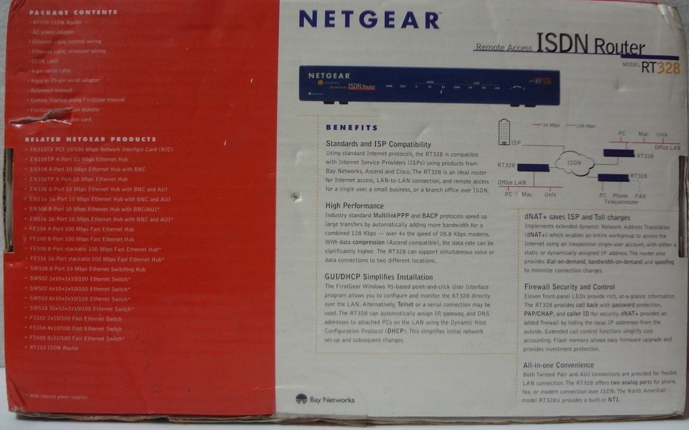 Netgear Remote Access ISDN Router RT-328 -28