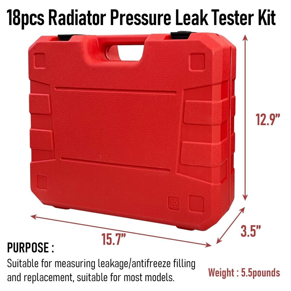 18Pcs Universal Radiator Pressure Tester Kit Coolant Vacuum Type Cooling System