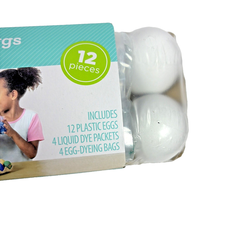 1 Dozen Easter Dyeable Plastic Eggs with dye and 2 Egg Coloring kit