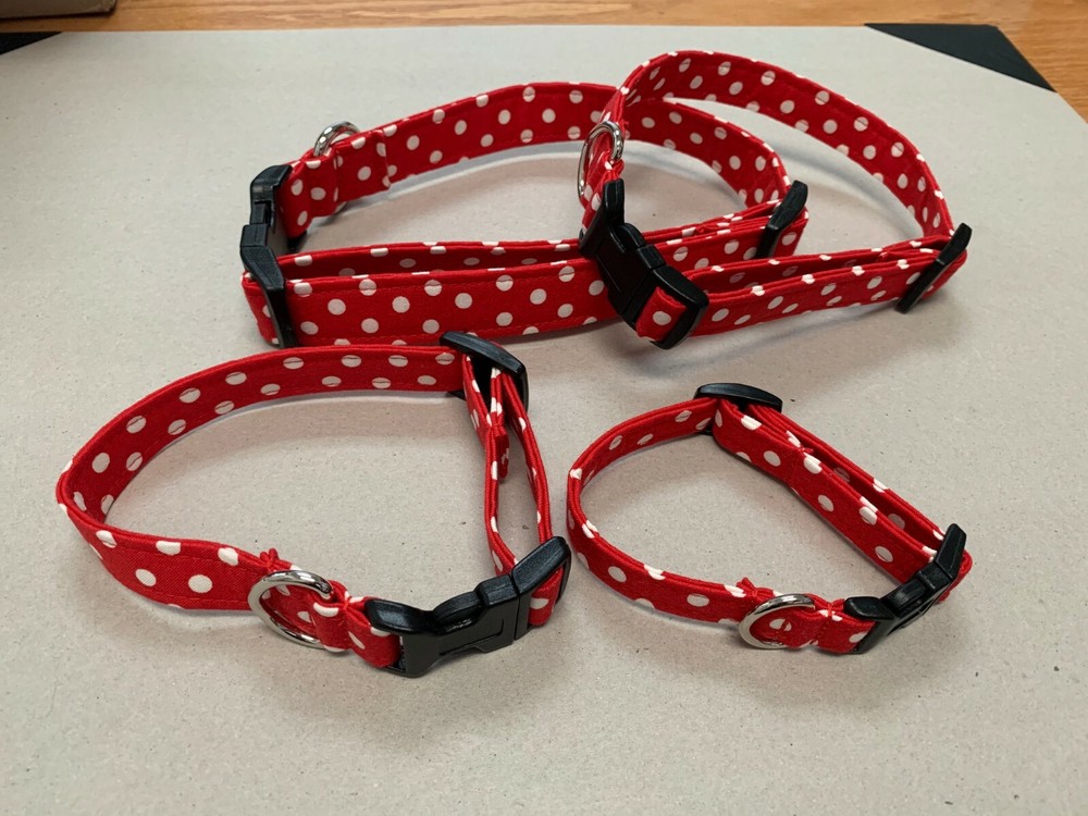 Chasin' Tail Dog Collars Retro Red Multiple Sizes