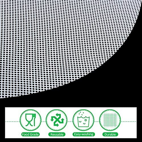 8 Pieces Round Silicone Dehydrator Sheets, Non-stick Fruit Dehydrator Mats, R...