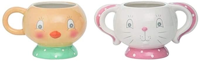 Transpac - Easter - Easter Dottie Chick & Bunny Mug Set - A5072