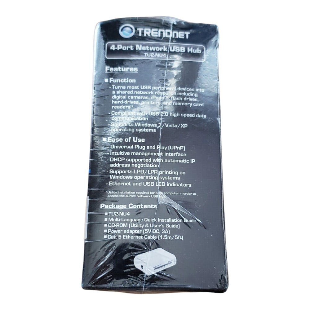 TRENDnet 4-Port Network USB 2.0 Hub TU2-NU4 - White
