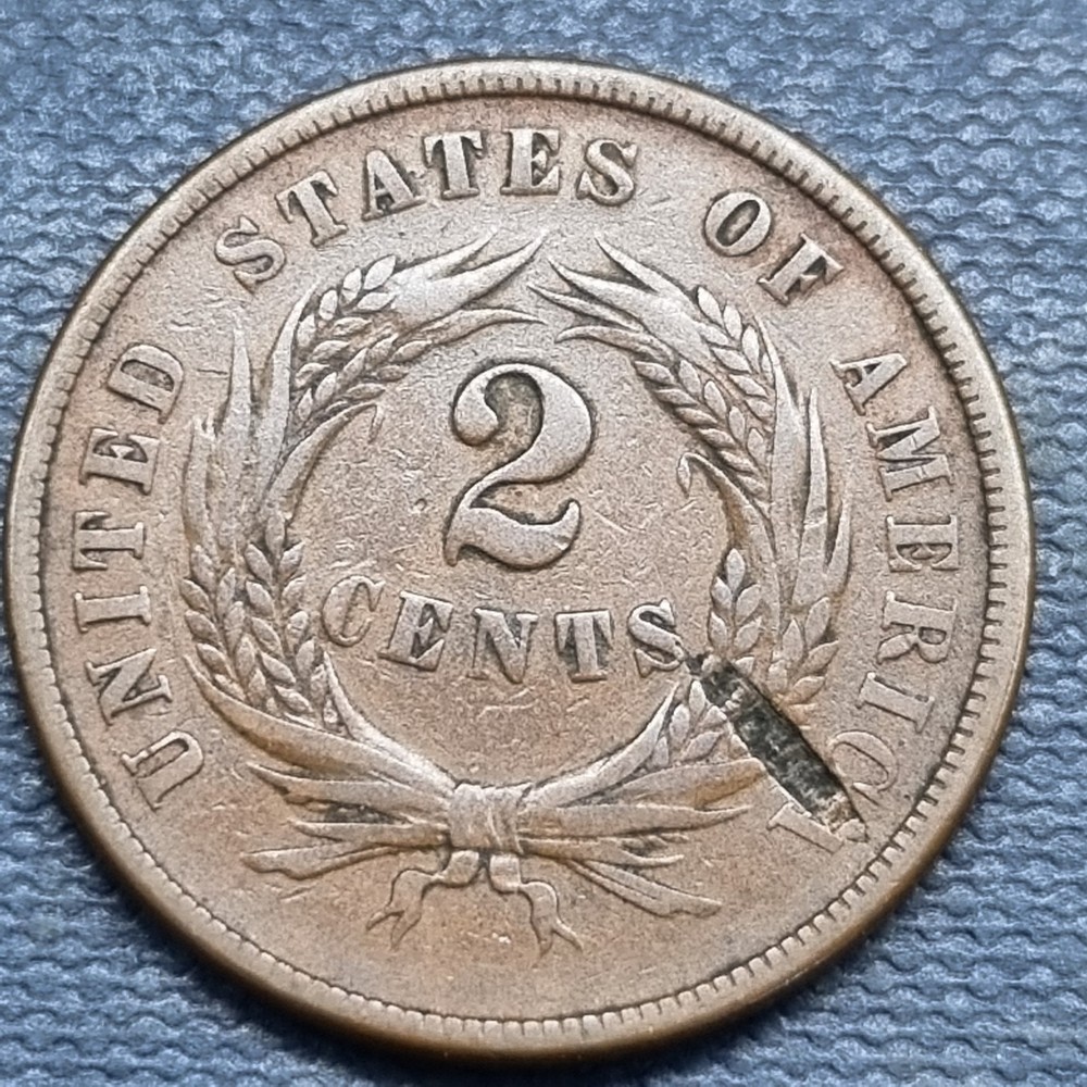 1865 Two Cent Piece 2c VF - XF #101231