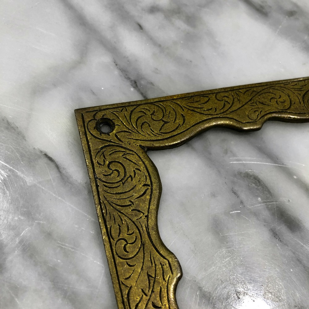 Antique French Victorian Rococo Brass Ormolu Corner Mount