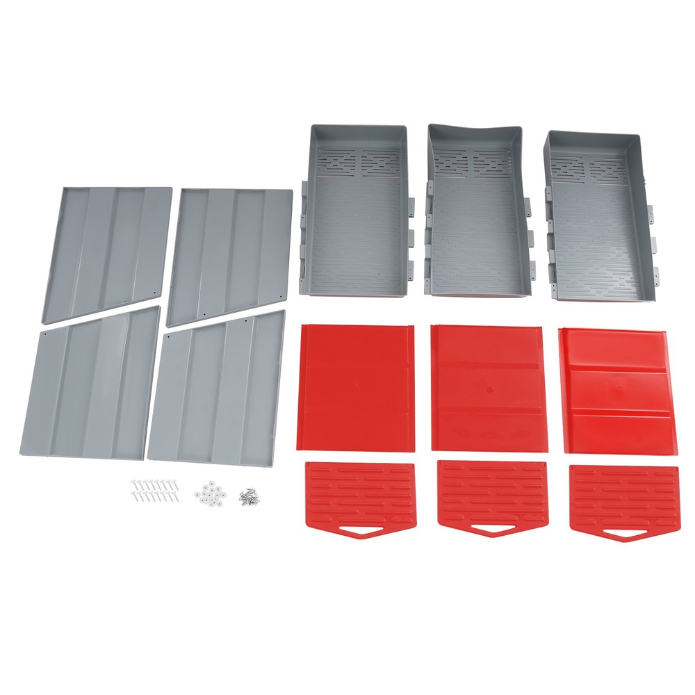 3-Compartment Chicken Nesting Box, Chicken Laying Box with Egg Collection Red