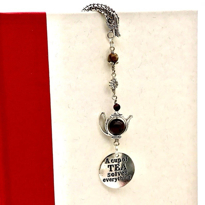 Tea Drinker Bookmark Dragon Shepherd Hook Bookmark: Cup of Tea Solves Everything