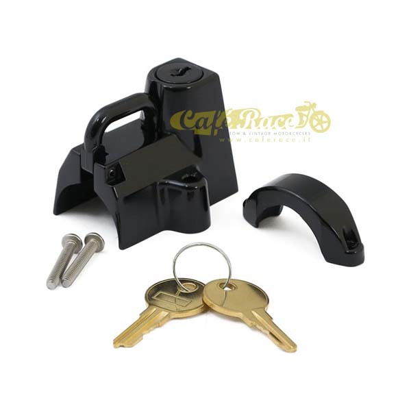 Black Lock Anti-Theft Motorcycle Frame Helmet Complete Custom Mount Kit