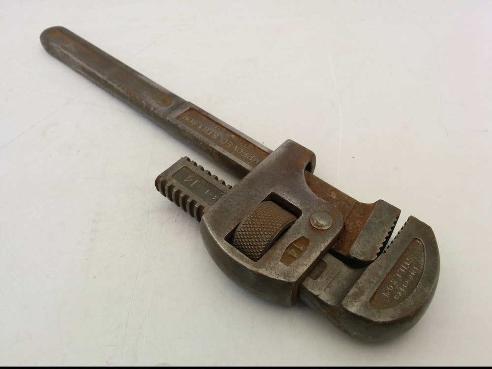 VINTAGE THE RIDGE TOOL CO. IMPROVED STILLSON #14 PIPE/MONKEY WRENCH