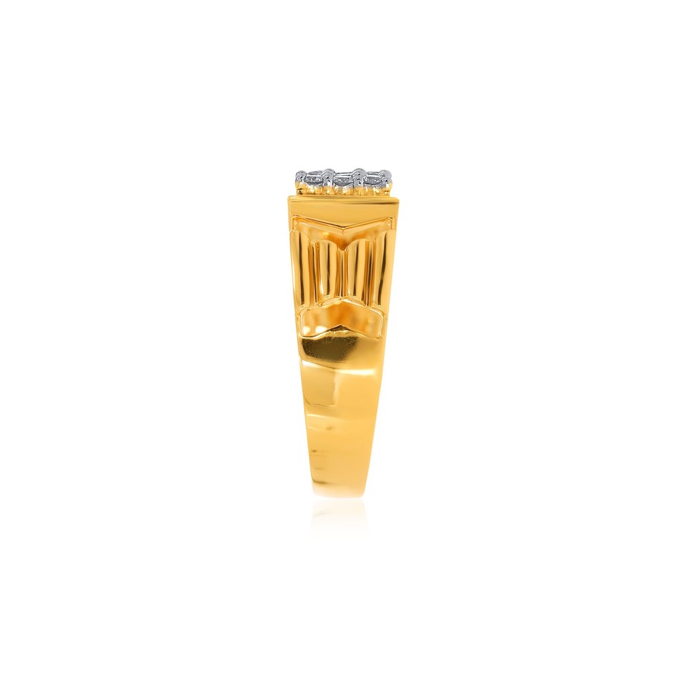 Brawny Waves Men Diamond Ring Gift for Dad