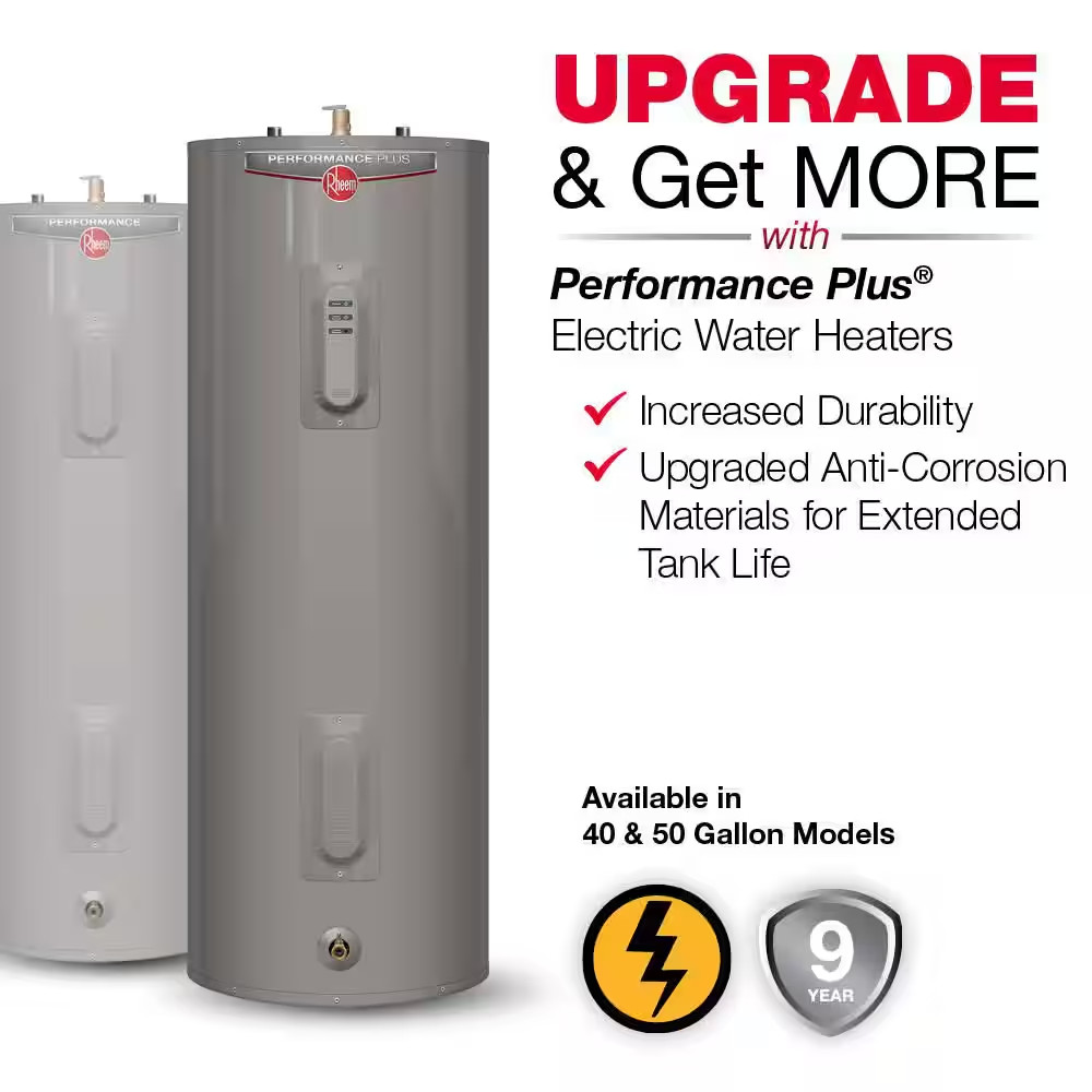 Performance 40 Gal. Medium 3800-Watt Double Element Electric Water Heater with 6