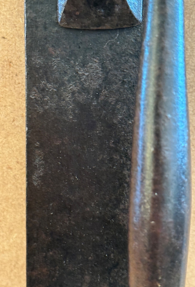 ANTIQUE CAST IRON DOOR PULL HANDLE ON PLATE R/H