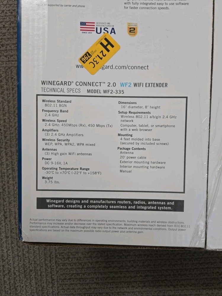 Winegard Connect Wifi Extender 2.0 #WF2-335