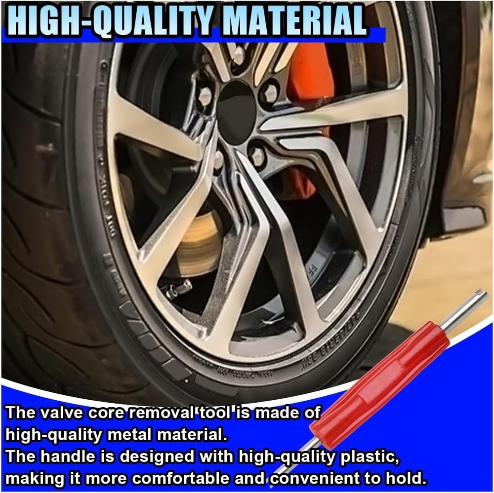 5PCS Valve Core Removal Tool, Double Head Schrader Valve Stem Core Remover, M...