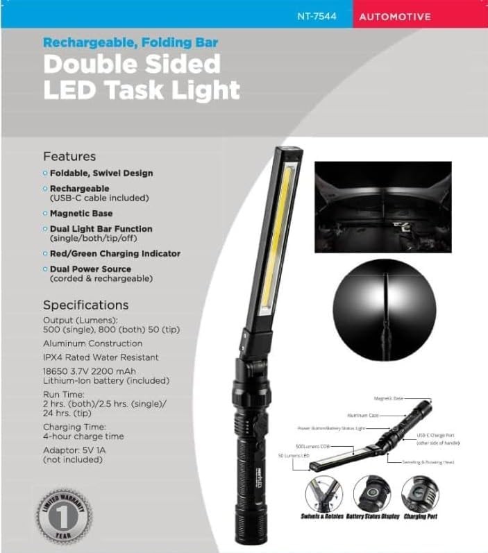 NextLED Ultimate Hands-Free Work Light Combo: NT-7544 Heavy Duty Work Light & NT
