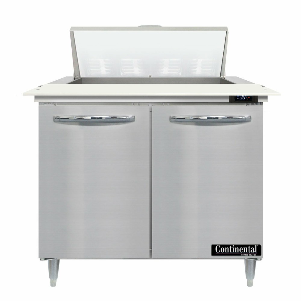 Continental Refrigerator D36N8C 36" 2 Doors Sandwich / Salad Prep Table