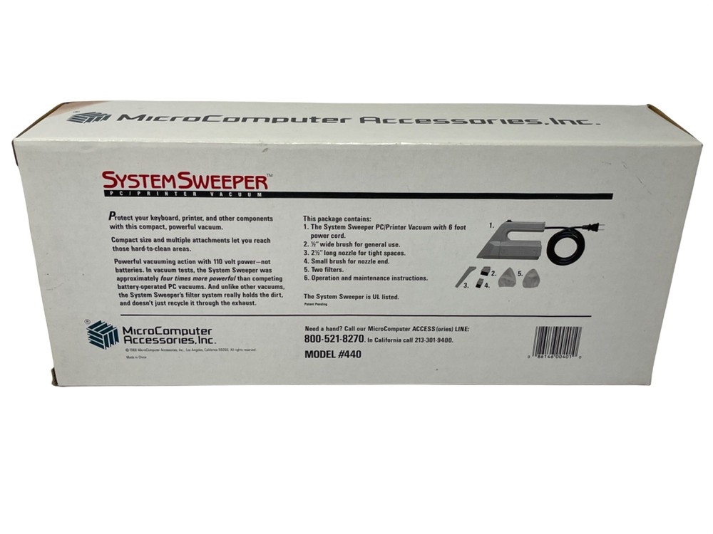 New Vintage System Sweeper PC/Printer Vacuum 1988