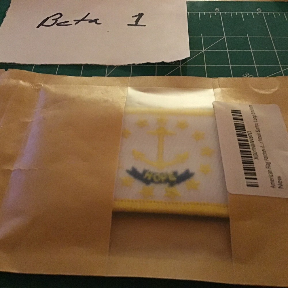 Rhode Island State Flag Seal "Hope" Embroidered hook latch Patch
