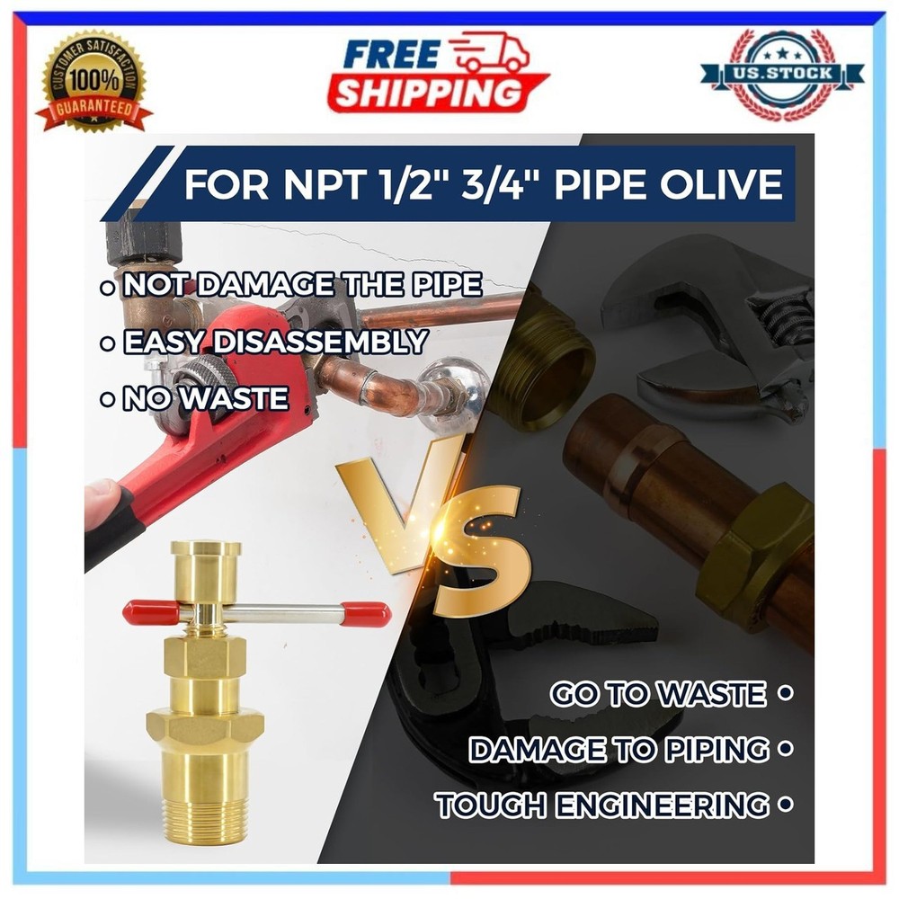Olive Remover Puller Tool for NPT 1/2” & 3/4” Compression Sleeves