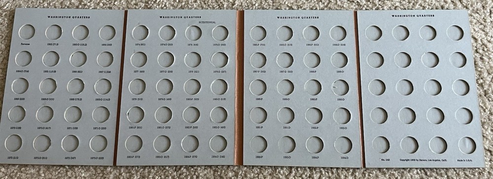 DANSCO COIN FOLDER #142 WASHINGTON QUARTERS 1963-