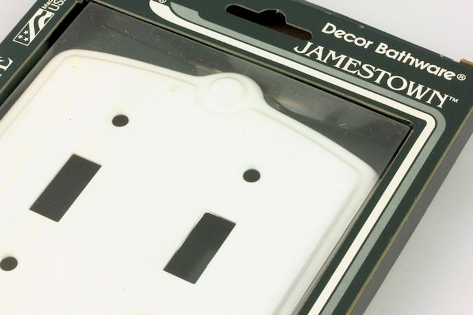 Double Toggle Switch Wall Plate - White Porcelain