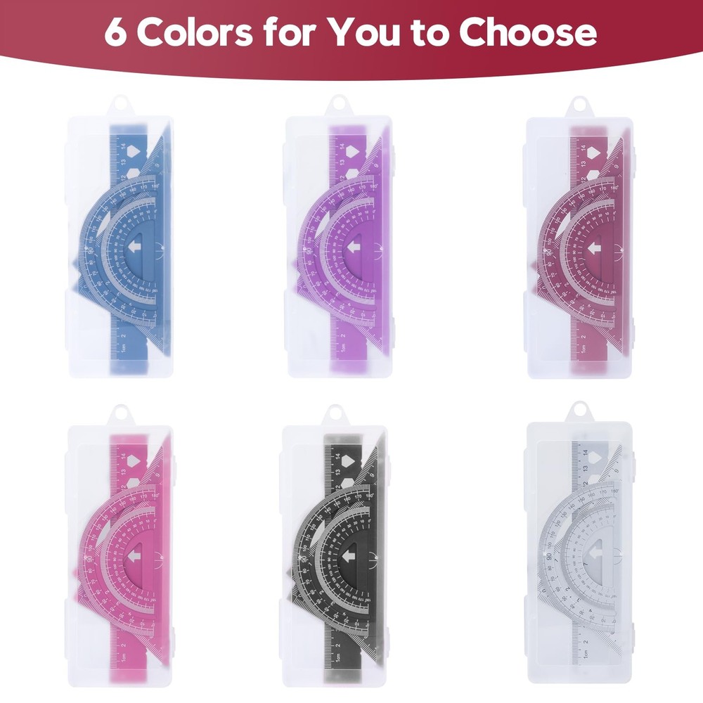 4Pcs Triangular Ruler Set Aluminum Alloy Ruler Geometry Set for Student Engineer