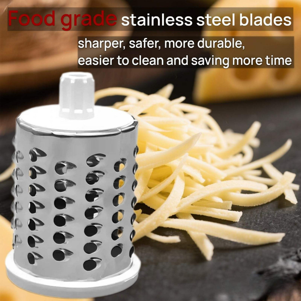 Manual Rotary Cheese Grater with Handle - White