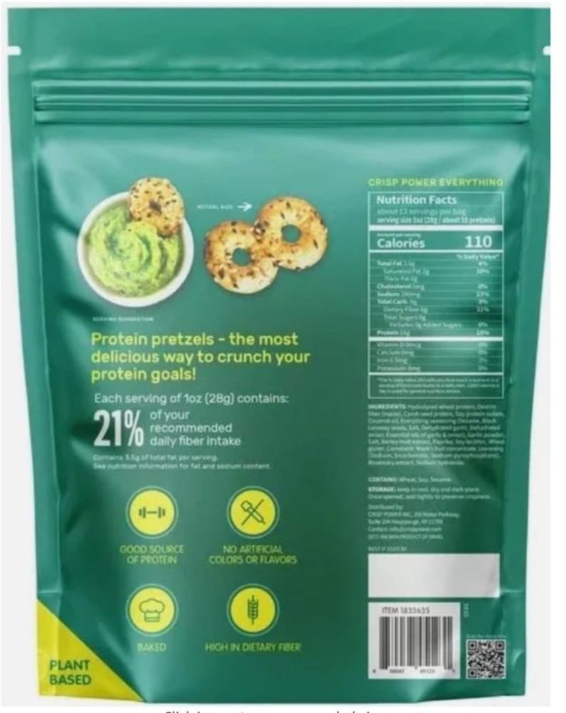 Crisp Power Everything Protein Pretzels, 13 Ounce