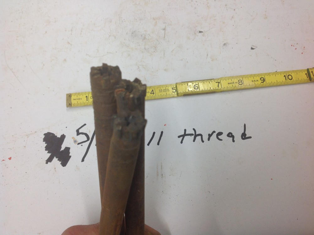 (3) Black 5/8" x 13" x 11 Thread Concrete Masonry Core Drill Bit USED