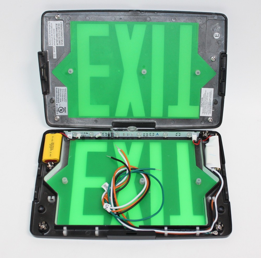 8 Pack Envoy Lighting LED Emergency Exit Sign, Green Letter, Battery Back-up