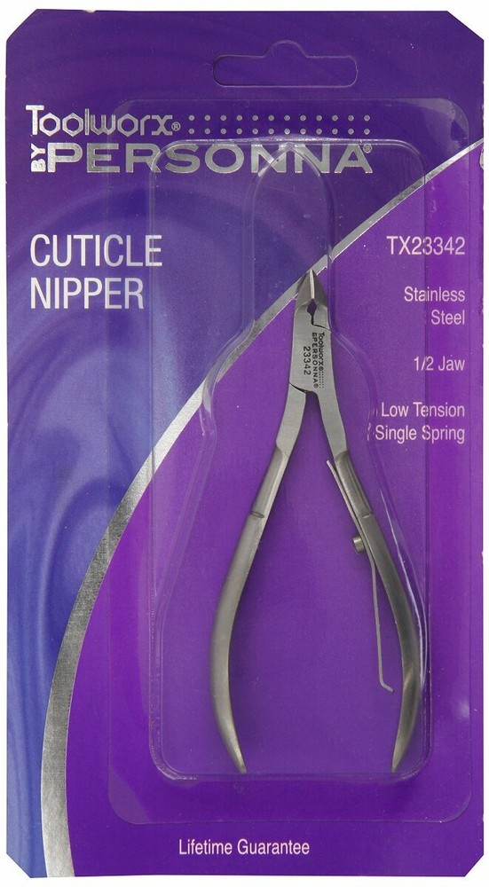 Toolworx Precision Cut Single Spring Cuticle Nipper, 0.5 Inch