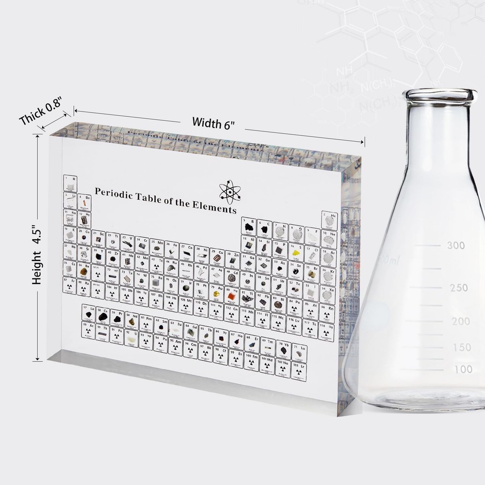 Periodic Table with Real Elements Inside, Acrylic Periodic Table Display 83 Real